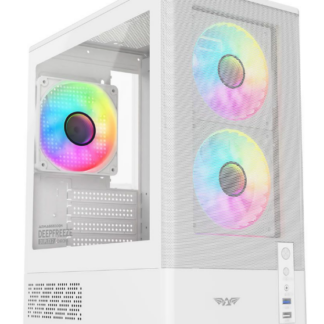 armaggeddon deepfreeze duplex 2 chroma microatx gaming case with 3x fans white